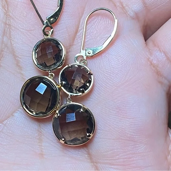 14K Yellow Gold Smokey Quartz - Picture 9 of 10